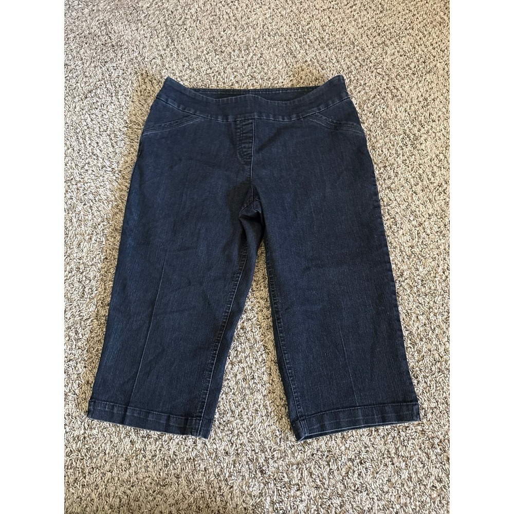 Westbound Petite Women's Dark Blue Jean Pull On Cropped Pants Size 16P